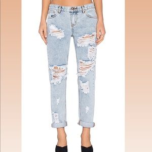 One by One Teaspoon ‘Awesome Baggies’ in Blue Malt